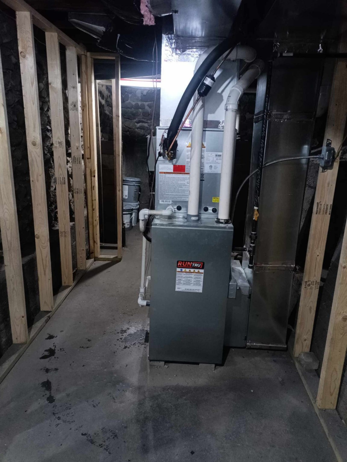 RunTru by Trane furnace and evaporator coil with insulated R-410A lineset and filter drier